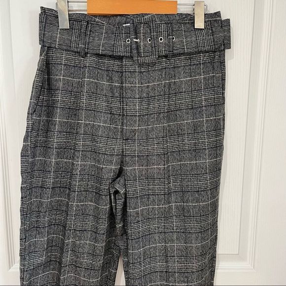 Another story grey plaid belted pants size 9 - Picture 3 of 10